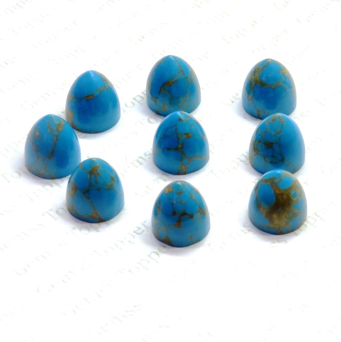 Blue Mohave Turquoise 10x10 mm Bullet Cabochon